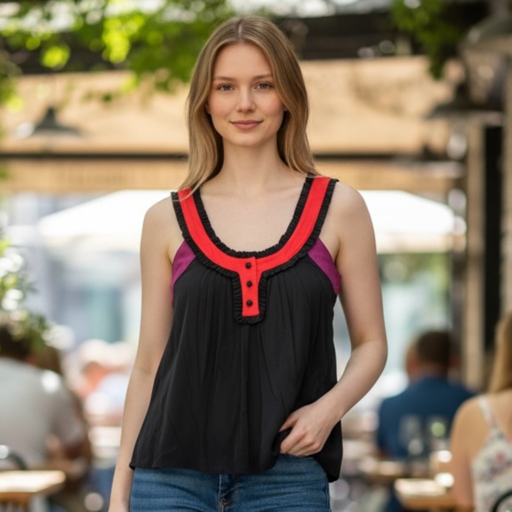 Vintage Gucci by Tom Ford Ruffle Tank Small